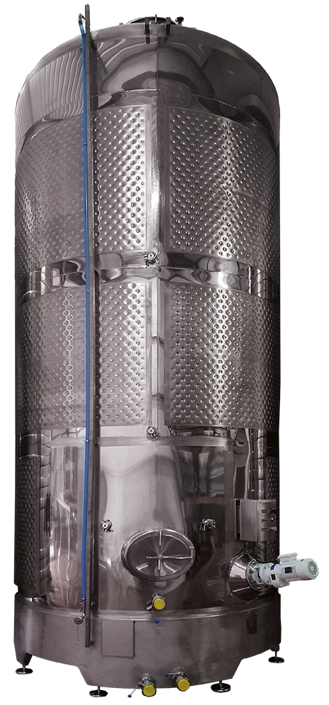 A stainless steel vessel manufactured by BRITANX for the wine-making industry. 